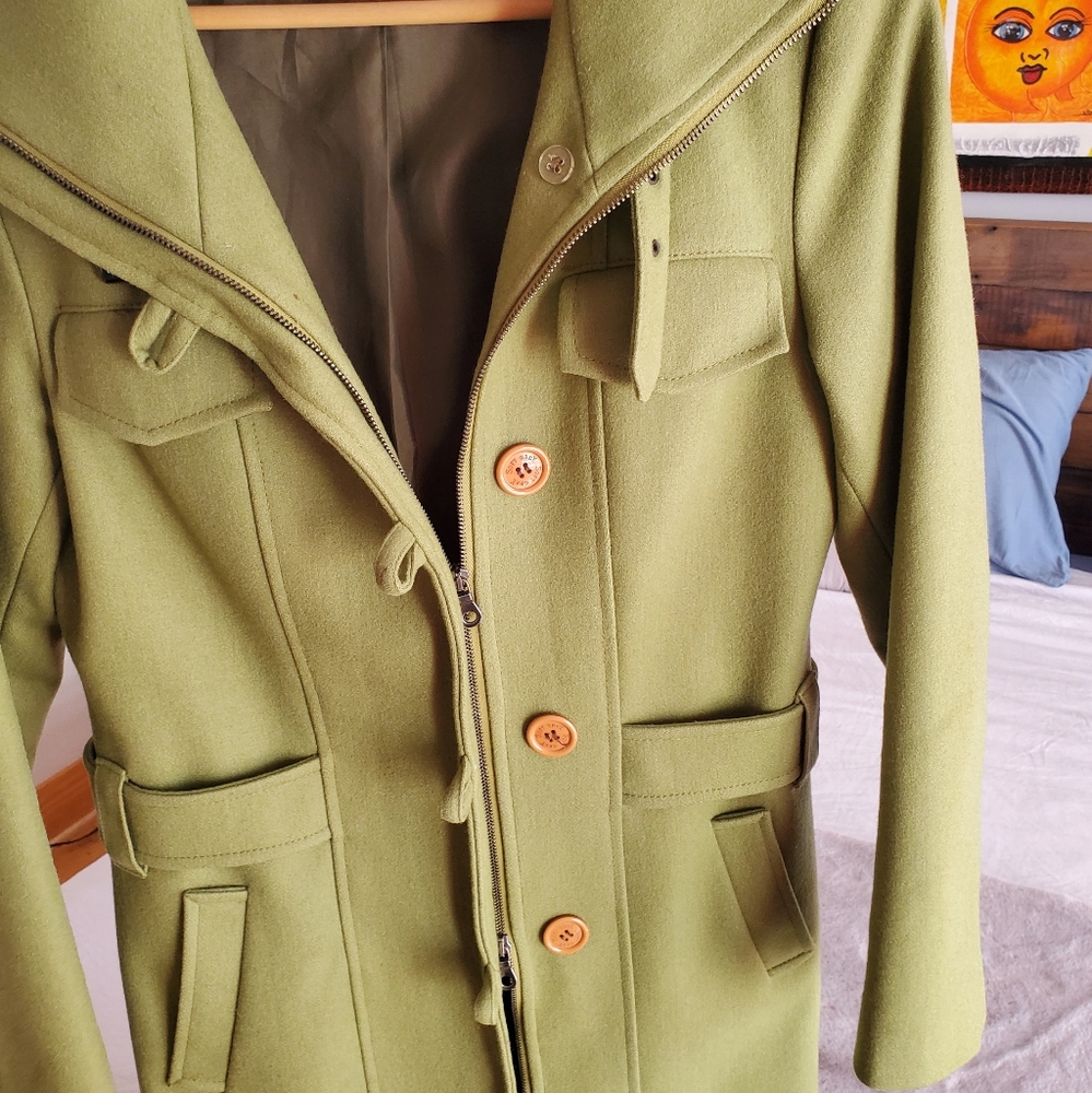 Green wool coat